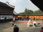 A play is underway in the courtyard