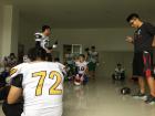 Inside the locker room of my first football game
