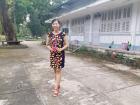 Ms. Hien with a gift from her students