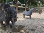 Elephant and horse statues outside of the tomb