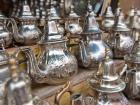 Traditional metal tea pots that can be bought in local markets 