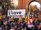 Signs from Catalonia protest 