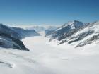 View of the snow and glaciers from our visit to Mountain Jungfrau in Switzerland