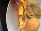 Arepas, empanadas, or papa rellenas make for great dinner "meriendas," or snacks.