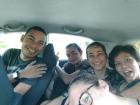 My friends Jean, Alvaro, Aulden and Cassidy join me in a taxi back to the boat dock after our weekend in the city