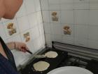 We got to make our own pancakes for desayuno (breakfast) in our hostel
