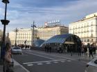 The outside of the main Metro station in Madrid - Sol
