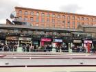 A view of the stands at Camden Market. You can see the wide selection offered