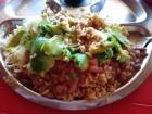 Rice and beans with avocado (parachichi)