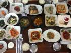 A large Korean meal