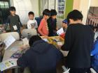 Working on arts and crafts during the school festival