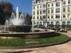 Another job these community workers have is to fix the fountains, cut the grass around them, and plant flowers! 