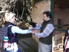 Holding a rescued toucan for the first time. 