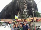 My Fulbright buddies, a Colombian student and myself in front of El Peñol, a giant natural rock outside of Medellín