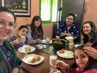 About to dig into our buñuelo breakfast with Jennifer and her daughters