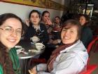 In between bites before heading out with friends for a paseo de olla