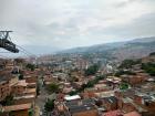 View of the Medellín cablecar from a hillside station 