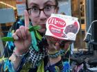 Can you recognize any words on this pudding container?