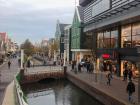 The main shopping area in the town I live in; a canal runs right down the middle of it