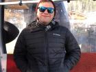 This is Jason in the cable car we rode up the mountain in Chamonix.