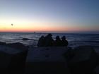 Watching the sunrise over Lake Michigan with my friends