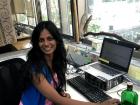 Hema working on her research