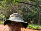 I always wear a hat while working because it's so sunny!
