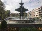 One of the many fountains in the center of the city kept clean by public workers