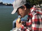 Eating lunch on the Guadalquivir River in Seville, Spain