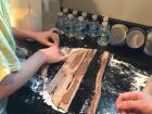 Filling 'em up with tahini filling!