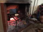 Then the mushrooms--a local winter delicacy--were slow roasted over the fire...