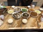 This is the delicious spread of dishes that my coordinator's mom made for us at her house. No plates were used at all; we just added all dishes to our rice bowls!