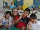 Addie took this picture of some of our sixth graders and me after she surprised us with a cake for my birthday