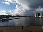 The view across the Amsterdam harbor