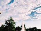 The fountain at the center of my college campus