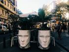 Cool art decorations on the street.