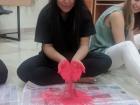 My friend Prima prepares to make her Rangoli pattern