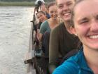 This is me and the other students in a canoe while we were in Chitwan National Park. 