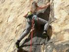 This is me climbing in Apple Valley, California with some of my friends on a weekend trip