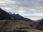 The chopper I rode on, about to take off again back to Lukla from this private helipad 