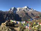 The wind carries the mantras from these prayer flags up to the heavens. Every year they need to be placed higher and higher, otherwise it's bad luck!