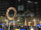 Inside Berlin's main train station during Christmas time