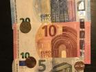 Five, 10 and 20 euro bills