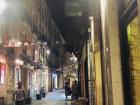 A narrow cobblestone street in the casco viejo