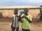 These two boys wanted some of my friends and me to play soccer with them in the North 