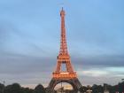 A picture of my classmates at the Eiffel Tower