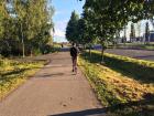 Eero riding his bike home from his grandmother's house; in the summer, biking is a great and refreshing way to get around
