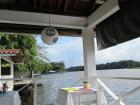 The side of the island that faces the river is lined with cute docks, like this one