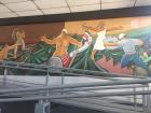 A mural inside the nearby university