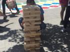 Playing Jenga with new friends